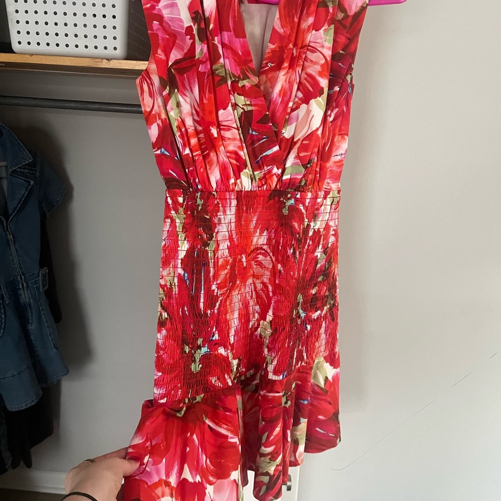 Floral Red Dress